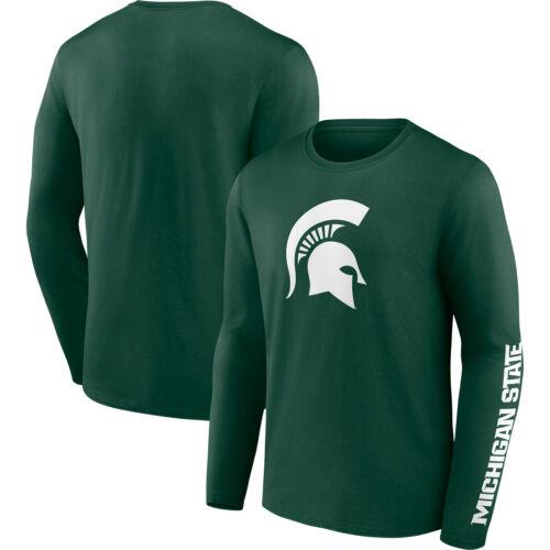 Men's Fanatics Green Michigan State Spartans Double Time 2-Hit Long Sleeve メンズ
