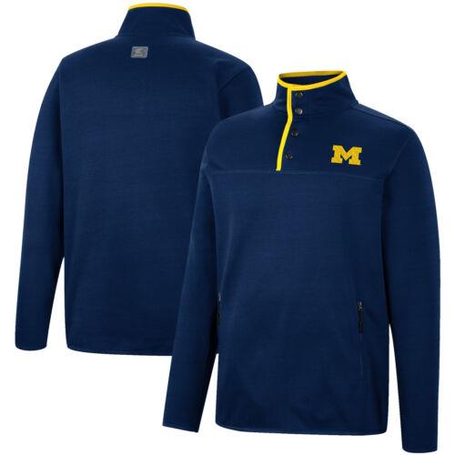 楽天サンガコロセウム Men's Colosseum Navy Michigan Wolverines Rebound Quarter-Snap Jacket メンズ