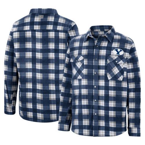 楽天サンガコロセウム Men's Colosseum Navy/White BYU Cougars Ellis Plaid Full-Snap Shirt Jacket メンズ