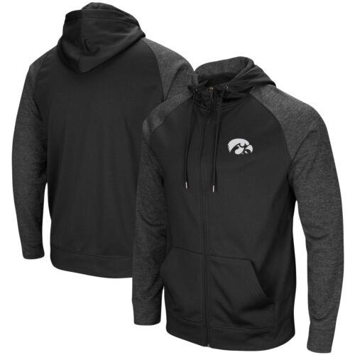 コロセウム Men's Colosseum Black Iowa Hawkeyes Big & Tall Blackout Raglan Full-Zip Hoodie メンズ