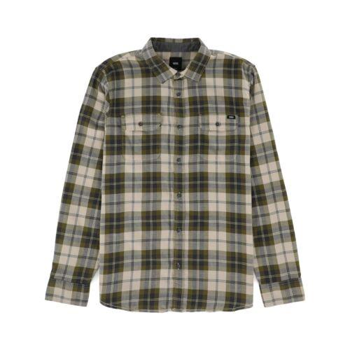 バンズ Vans Sycamore Long Sleeve Flannel (Oatmeal/Dirt) Plaid Button Up Shirt メンズ