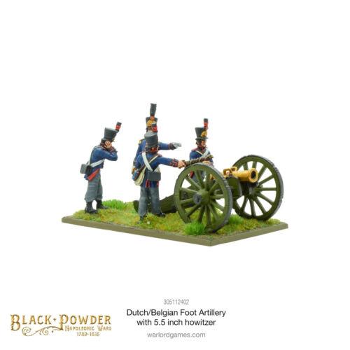 Warlord Games Napoleonic Dutch-Belgian Foot Artillery w 5.5-Inch Howitzer Black Powder Warlord