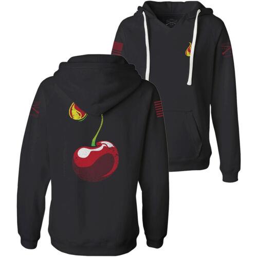 Og Grunt Style Women's Cherry Bomb V-Neck Pullover Hoodie - Black fB[X