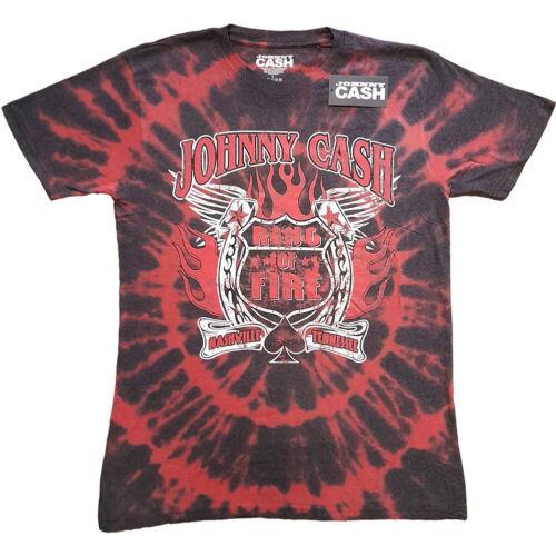 Johnny Cash - Ring Of Fire - Red Tie Dye T-shirt メンズ