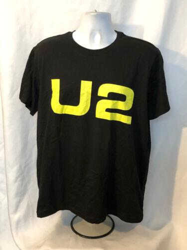 U2-Logo 2018 Tour with Tour date backprint 2X Black T-shirt メンズ