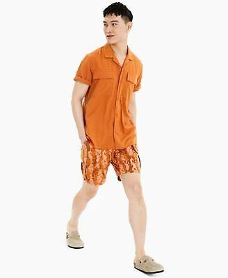 Sun + Stone Sun Stone Mens Ryder Regular-Fit Solid Orange Amber S DARKORANGE メンズ