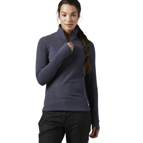 [{bN [AX9177] New Womens Reebok FW 1/4 Zip Fleece Top Sweatshirt - Grey fB[X