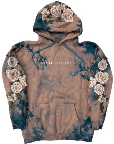 Civil Regime by Darc Sport Women's White Rose Tie Dye Hoodie in Brunnera Sand fB[X