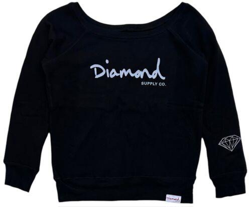 _Ch Diamond Supply Co. Women's OG Script Off Shoulder Wide Neck Sweatshirt in Medium fB[X