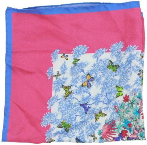 ȥ Kiton Bordered Butterfly Silk Kerchief Handkerchief 