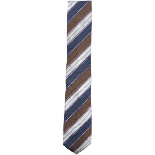 Altea Men's Navy / Brown Pink Grey Multi Diagonal Stripe Necktie - One Size Y