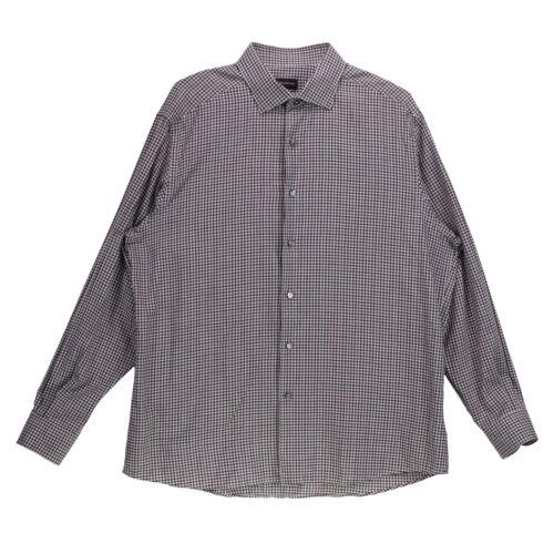 Zegna Men's Checkered Long Sleeve Dress Shirt 