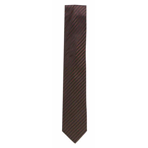 Dolcepunta Men's Brown / Black Diagonal Striped Necktie Y