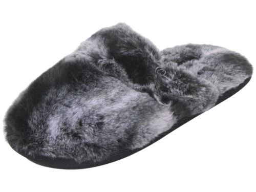 RrA Cobian Women's Minou-Mule Slipper Shoes Faux Fur Black fB[X