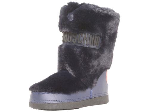 ⥹ Love Moschino Women's Winter Snow Boots Faux Fur Blue ǥ