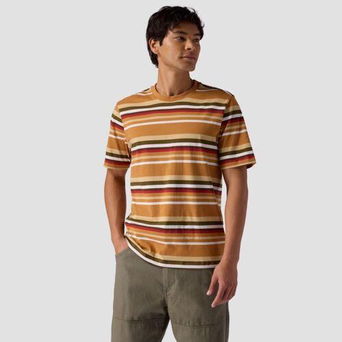 Stoic Short-Sleeve Striped T-Shirt - Men's Brown Sugar Stripe XXL メンズ