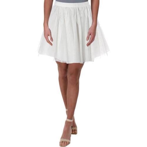 TLC Say Yes to the Dress Womens White Mesh A-Line Skirt Juniors 3/4 fB[X
