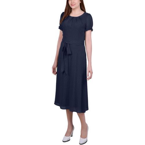 NY Collection Womens Chiffon Knee-Length Daytime Midi Dress Petites ǥ