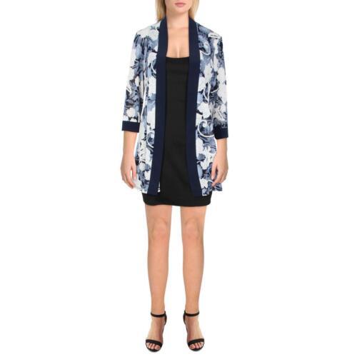 R&M Richards Womens Printed Sheer Duster Blazer Jacket Petites レディース