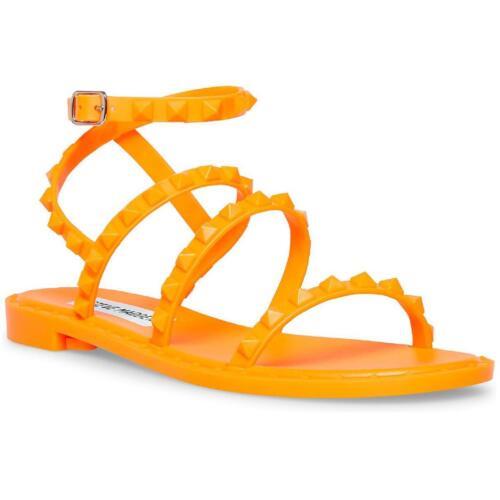 スティーブマデン メデン Steve Madden Womens Travel Orange Jelly Flats Shoes 6 Medium (B M) レディース