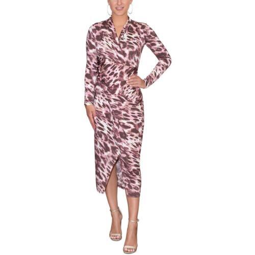 レイチェルロイ Rachel Rachel Roy Womens Pink Faux Wrap Midi Semi-Formal Wrap Dress S レディース