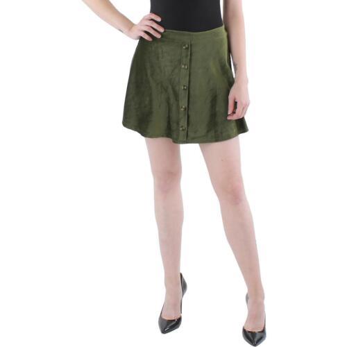 Beautees Womens Green Velour Ribbed Solid Mini Skirt Juniors XL fB[X