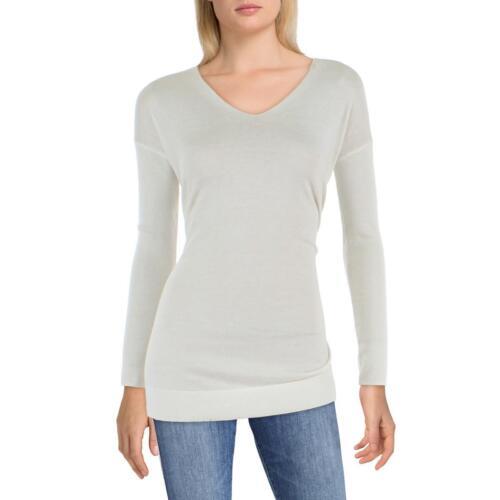 Vimmia Womens White Knit Surplice Shirt Wrap Sweater Top S fB[X