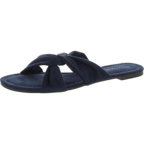 Greatonu Womens Navy Faux Suede Slide Sandals Shoes 9 Medium (B M) ǥ