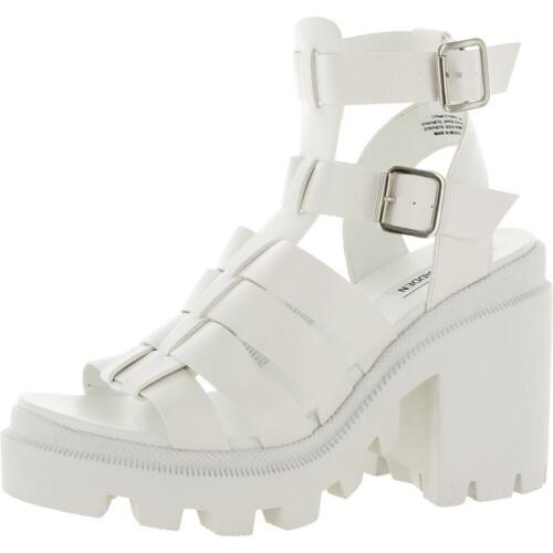 スティーブマデン メデン Steve Madden Womens Cosmic White Platform Sandals 8.5 Medium (B M) レディース