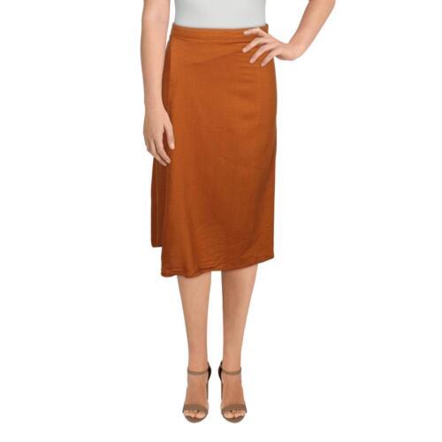 Sancia Womens Daria Linen Blend Faux Wrap Knee Length Tulip Skirt fB[X