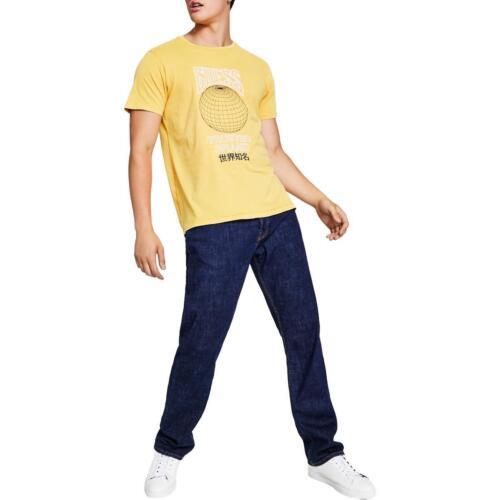 ゲス Guess Mens Yellow Logo Cotton Graphic T-Shirt M メンズ