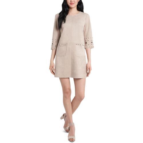 MSK ファッション ドレス MSK Womens Faux Suede Above Knee Studded Shift Dress Petites カラー:Tan■ご注文の際は、必ずご確認ください。※こちらの商品は海外からのお取り寄せ商...