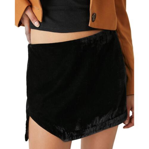 t[s[|[ Free People Womens Annalise Black Velvet Short Party Mini Skirt 4 fB[X