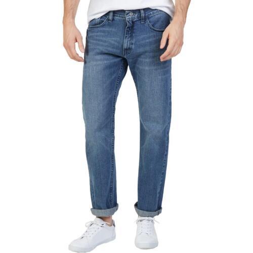 ノーティカ Nautica Mens Blue Relaxed Fit Faded Denim Straight Leg Jeans 40/32 メンズ