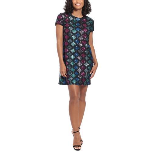 ロンドンタイムズ London Times Womens Sequined Mini Cocktail and Party Dress Petites レディース