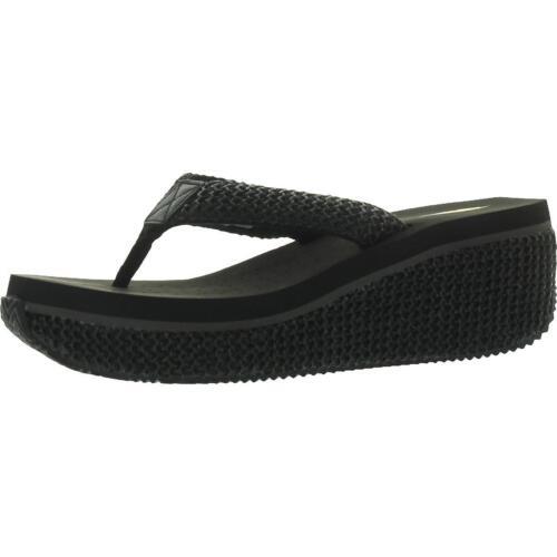 ボラティル Volatile Womens Island Black Slides Wedge Sandals Shoes 8 Medium (B M) レディース