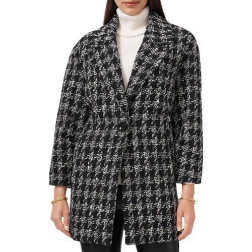 ヴィンス Vince Camuto Womens Black Houndstooth Collared One-Button Blazer M レディース