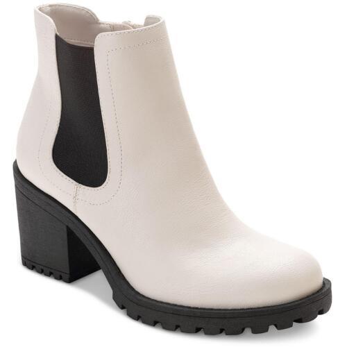 Sun + Stone Womens Morghan B/W Zip Up Ankle Boots Shoes 6 Medium (B M) レディース