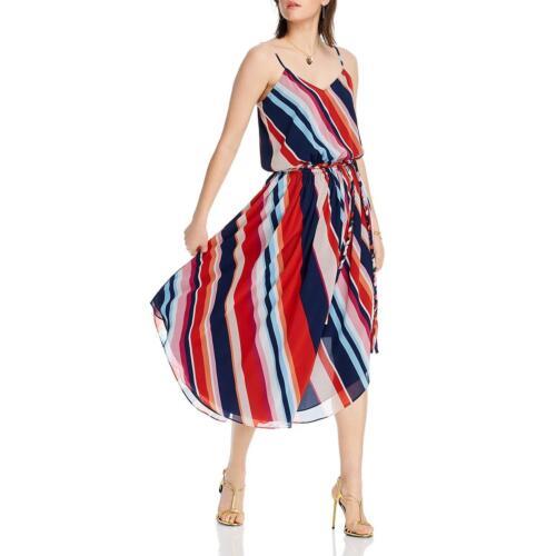 LINI ファッション ドレス LINI Womens Kim Navy Striped V-Neck Side Slit Midi Dress M カラー:Multi■ご注文の際は、必ずご確認ください。※こちらの商品は海外からのお取り寄せ...