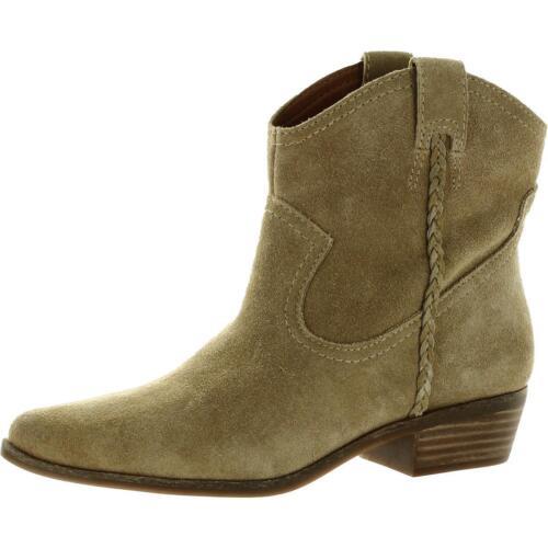 å Lucky Brand Womens Hadrya Suede Ankle Cowboy Western Boots Shoes ǥ