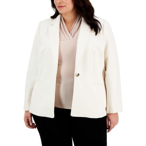 アンクライン Anne Klein Womens Ivory Office One-Button Blazer Jacket Plus 20W レディース