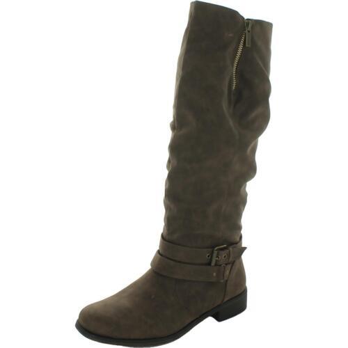 キスハグ XOXO Womens MAYNE Brown Faux Leather Mid-Calf Boots 8.5 Medium (B M) レディース