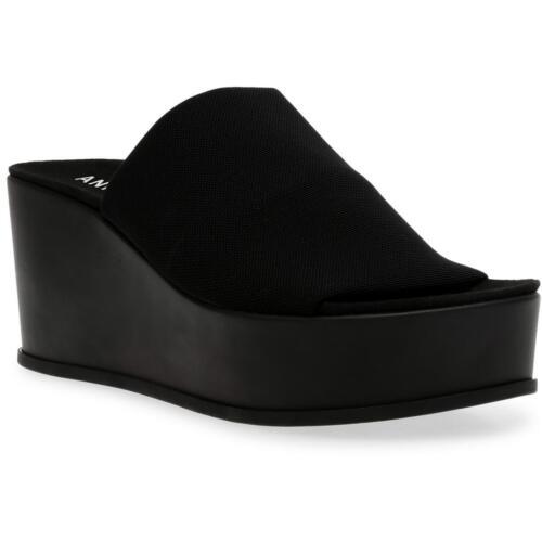 アンクライン Anne Klein Womens VENTI Black Wedge Sandals Sandals 9.5 Medium (B M) レディース