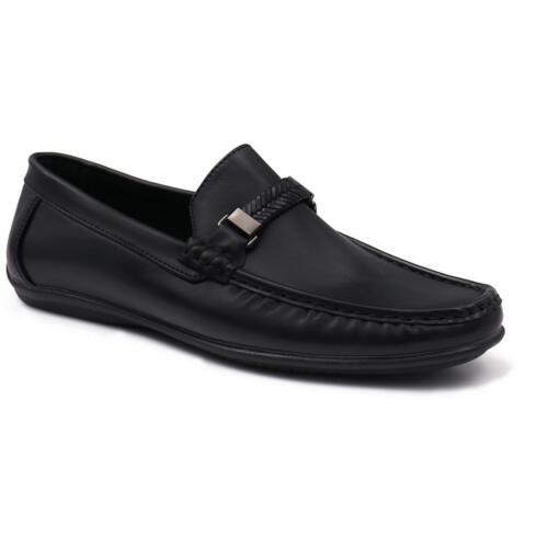 Aston Marc Mens Madrid 01 Faux Leather Slip-On Flats Loafers Shoes メンズ