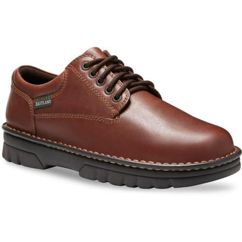 イーストランド Eastland Mens Plainview Brown Leather Oxfords Shoes 9.5 Wide (E) メンズ