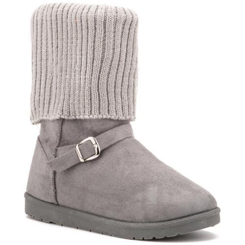 Olivia Miller Womens Gray Faux Suede Ankle Boots Shoes 6 Medium (B M) レディース