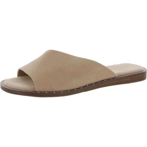 フランコサルト Franco Sarto Womens Riviera Beige Leather Slide Sandals 6 Medium (B M) レディース