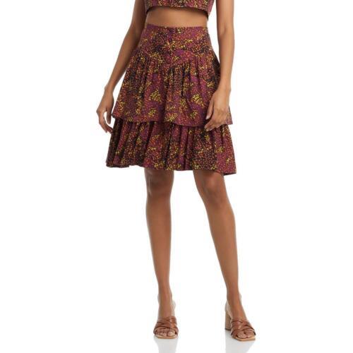 Undra Celeste New York Womens Printed Tiered Short Mini Skirt fB[X
