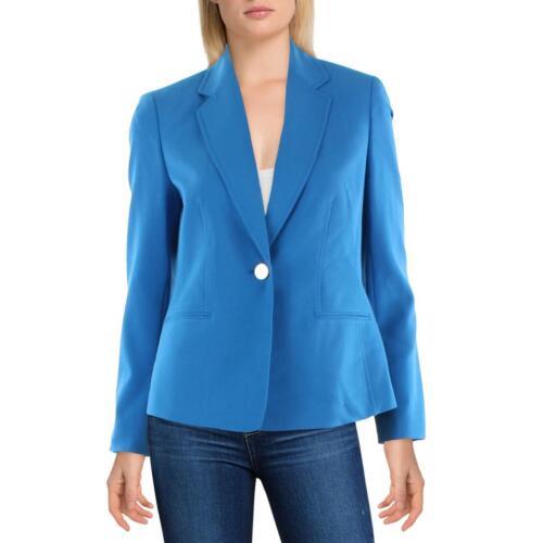 Le Suit Womens Blue Notch Collar One-Button Blazer Jacket Petites 6P レディース