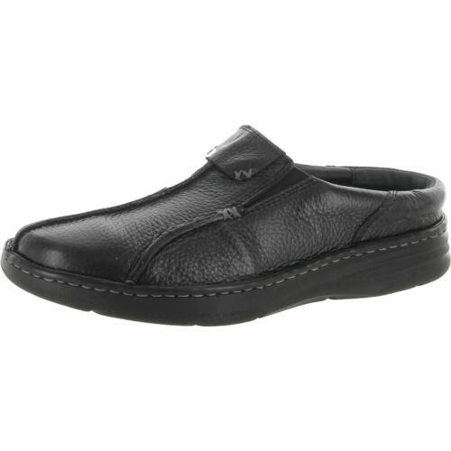 Drew Mens Jackson Black Leather Slip On Mules Shoes 9.5 Narrow (C) メンズ
